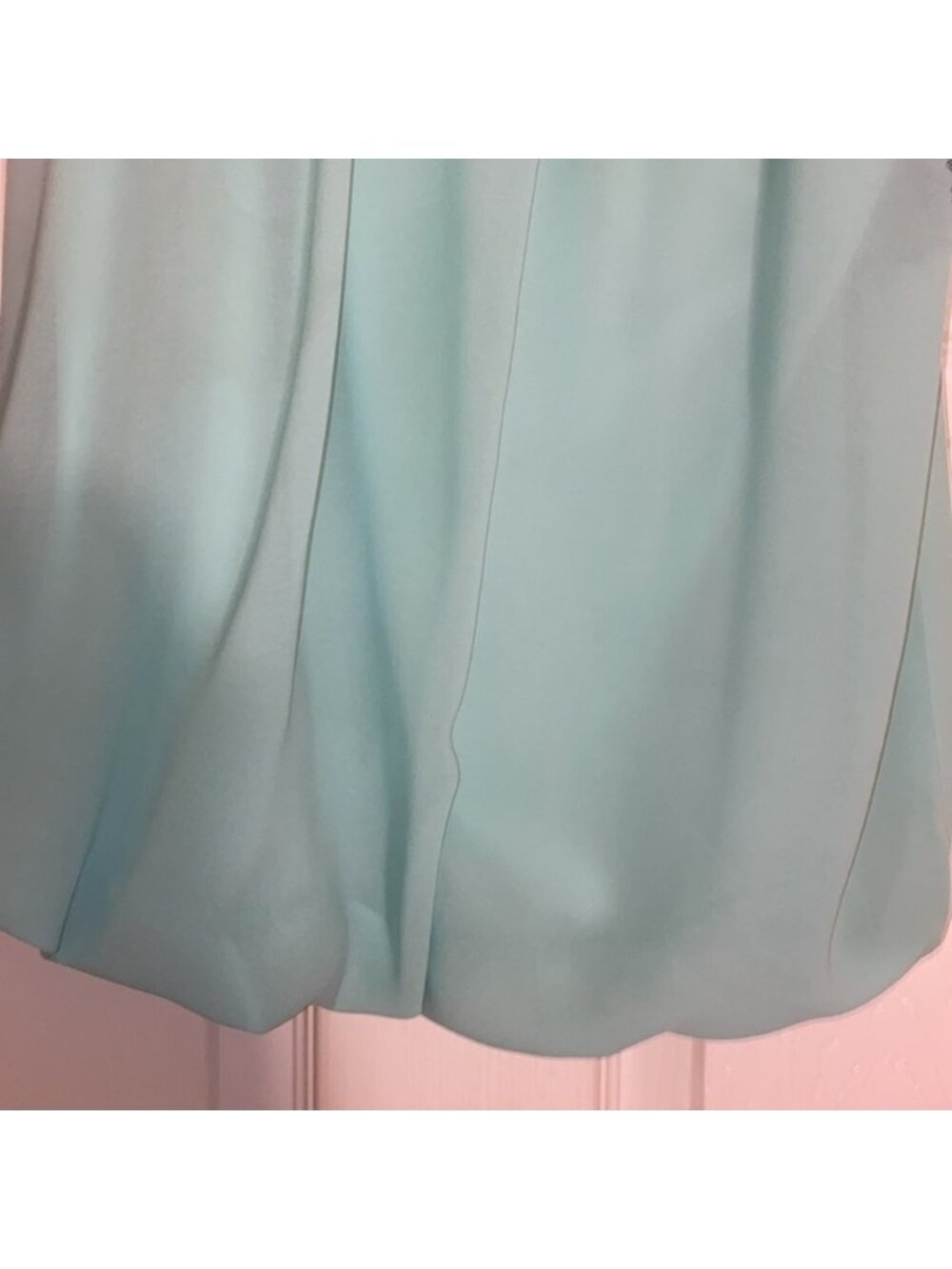 A.Byer sleeveless gathered bottom lace trim around  Beautiful Pale Green SZ S - Picture 4 of 8